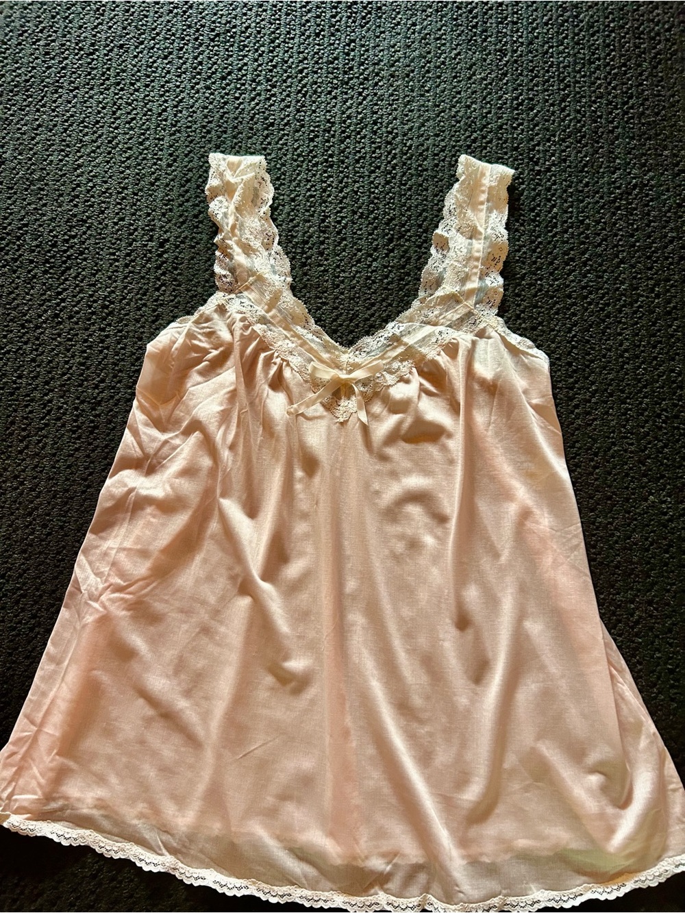 Vintage Olga Lace-Trim Satin Chemise